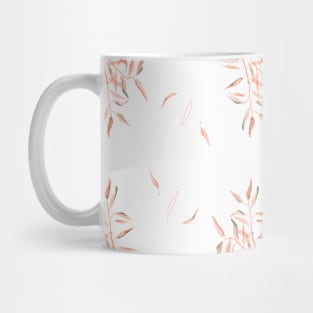 Watercolor leaves on the branches, red colors of autumn in a watercolor pattern Mug